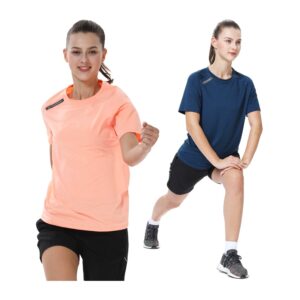 Women Breathable Sport Shirt Quick Dry Short Sleeve